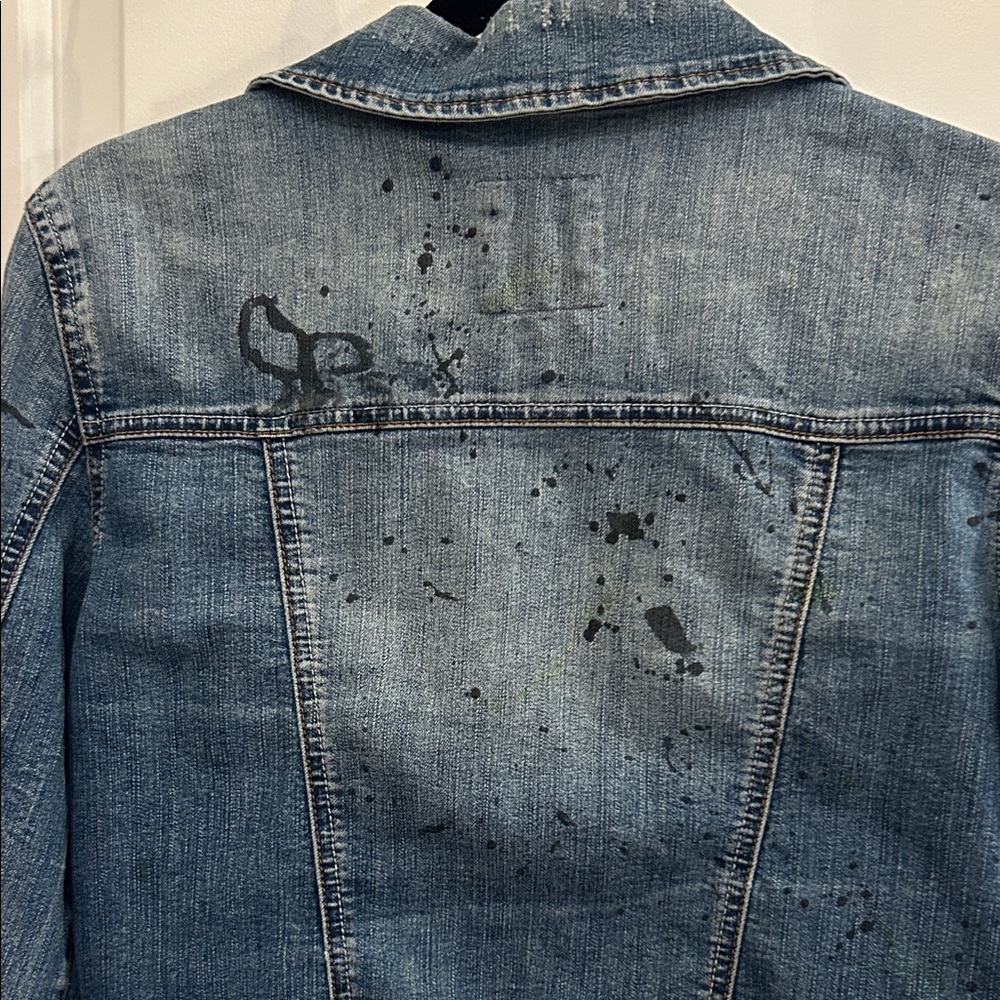 Upcycle Ready Distressed Denim Jacket - Blue - Picture 3 of 5